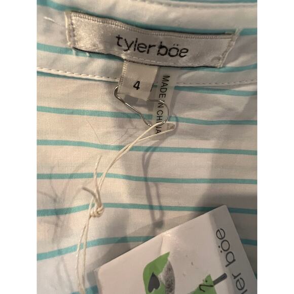 Tyler Boe White and Green Striped Button Down Shirt - Picture 6 of 8